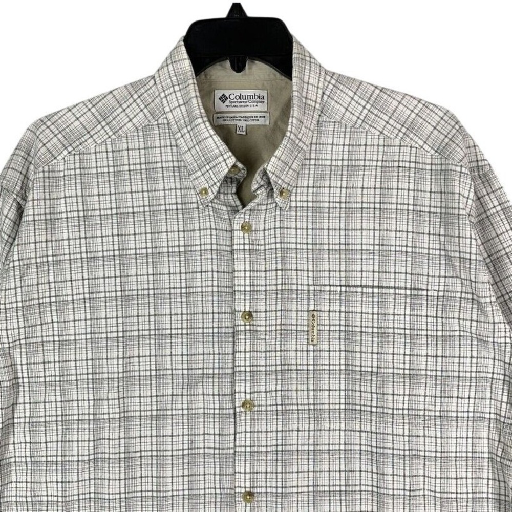 Columbia Shirt Mens Extra Large Plaid Business Casual Long Sleeve Button Down